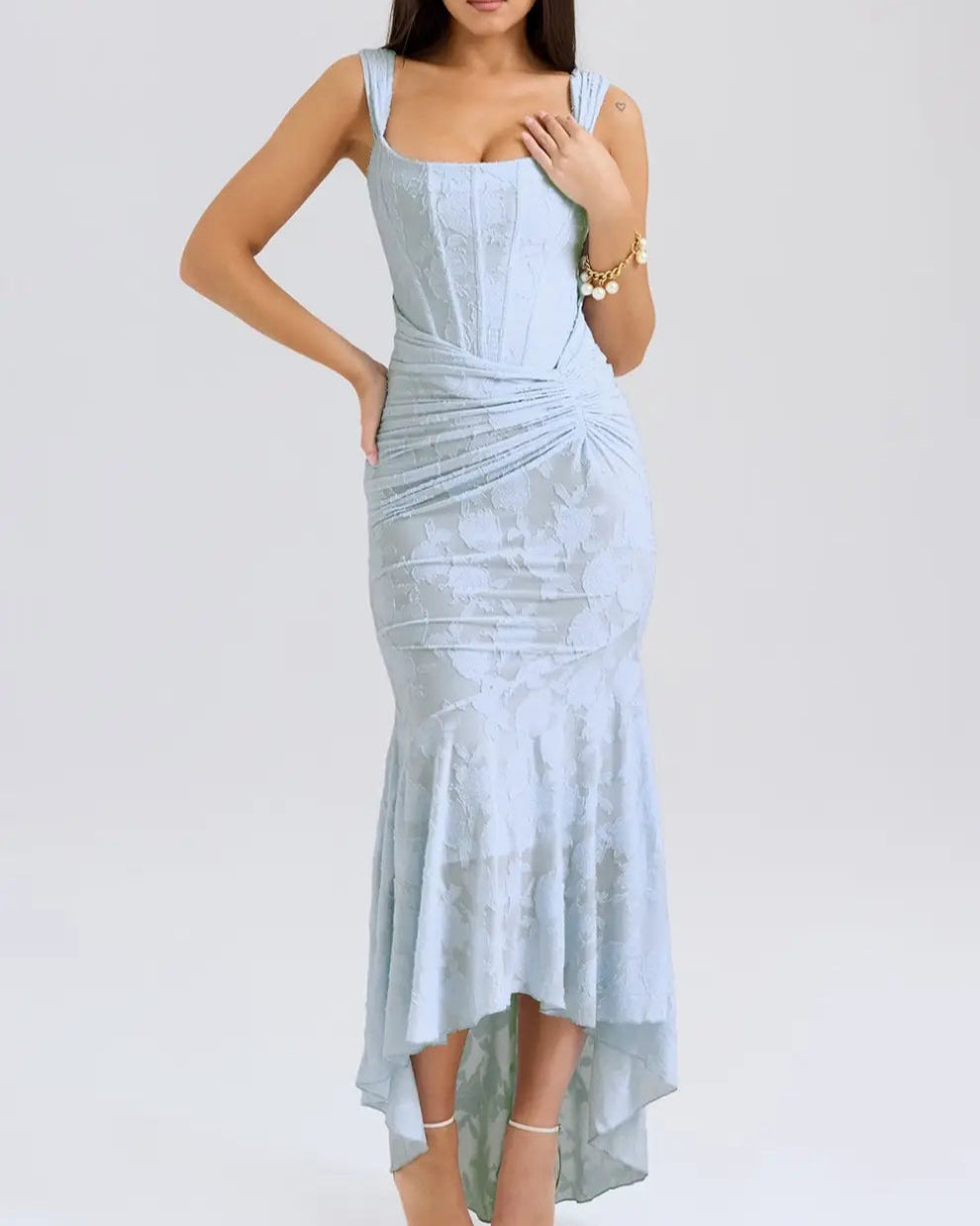 Blue bell floral maxi dress