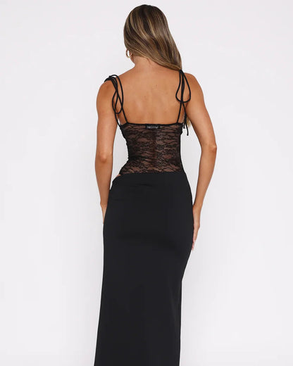 Bordeaux Elegance Maxi Dress