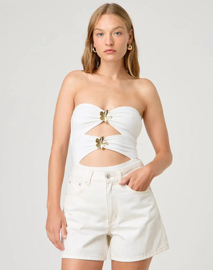 Strapless Flower Bodysuit
